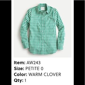 J.Crew Reimagined 0 Petite slim-fit stretch cotton
poplin shirt in gingham